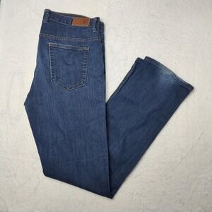 Dearborn Denim Jeans Mens 38x33 Blue Wash Straight Leg Stretch Chicago USA